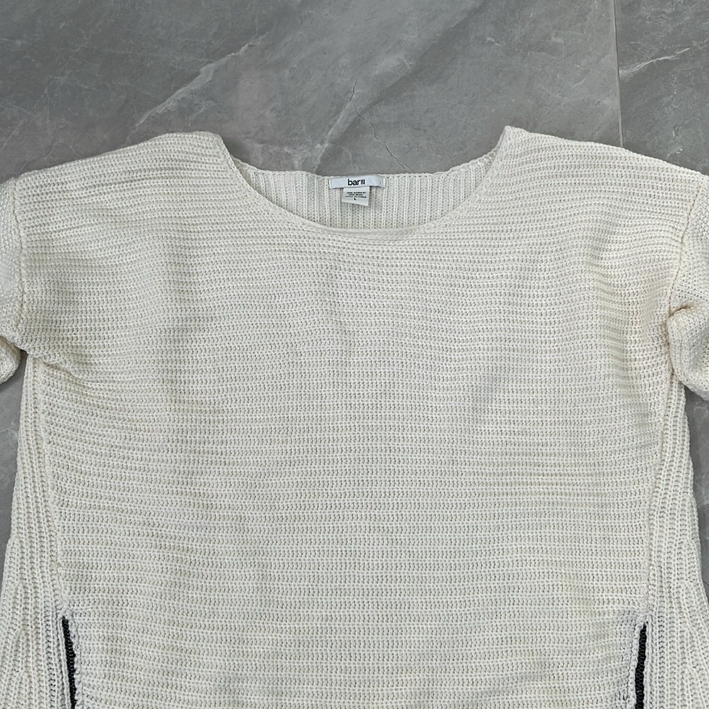 Women's Bar III Knit Zipper High Low Long Sleeve Sweater Large - Picture 2 of 13